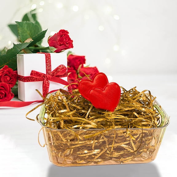 Mecorevxz Shimmering Golden Silk Rafi Grass 100g,Heart-Shaped Decor,Valentines Gift Ideas,Romantic Home Decor,R