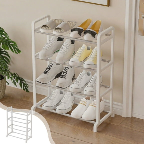 Mecorevxz Shoe Rack Shoe Rack Organizer 4 Tier Shoe Rack for Daily Use Bedroom Closet Entryway Bedroom