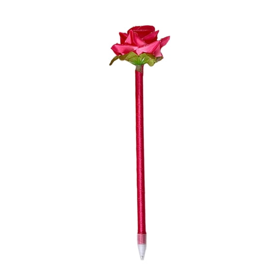 Mecorevxz Simulation Flower Ballpoint Pen Gift Pen Festal Event Prop Pen Creatives Rose Shaped Pen for Office Supplies(Hot Pink)
