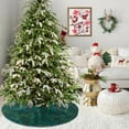 thumbnail image 1 of Mecorevxz Star Sequin Tree Skirt 35 Inches Sequin Embroidery Velvet Christmas Tree Skirt for Table Top Porch Mini Tree Decoration,Green, 1 of 7