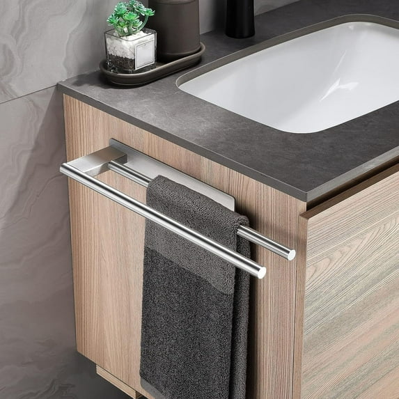 Mecorevxz Towel Rack for Bathroom, Double Towel Bar 15Inch, Stainless Steel Bathroom Towel Holder, Double Towel Hanger Wall Mounted Towel Rod, Bathroom Towel Rack(Silver)