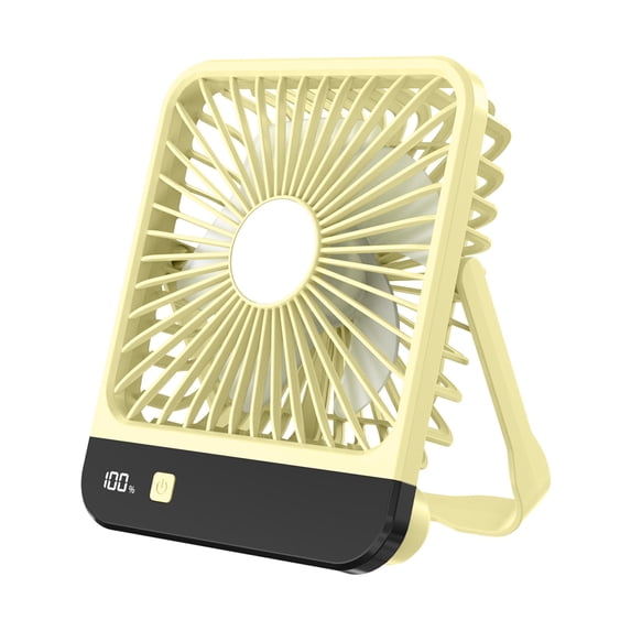 Mecorevxz USB Fan Rechargeable Long-life Home Silent Super Powerful Folding Desktop Fan(Yellow)