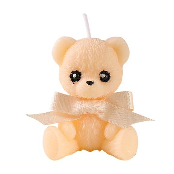 Mecorevxz Valentines Day Bear Scented Candle Gift Ornament, Romantic Aromatherapy Candle with Decorative Bear Suitable for Home Decor, Holiday Celebration, Relaxation, and Gift Giving(Beige)