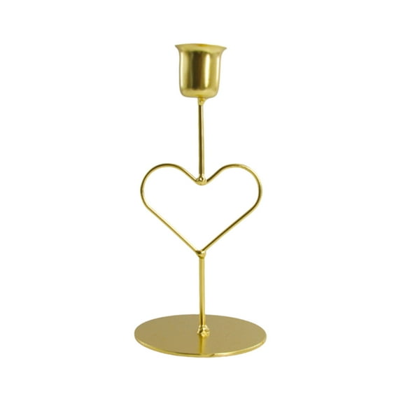 Mecorevxz Valentines Day Candle Holder, Wedding Candle Holder, Heart Shaped Candlestick for Table,Valentines Day Decorations(Gold)