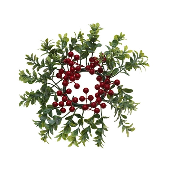 Mecorevxz Valentines Day Candlestick Wreath with Golden Fruit Pines Cones Pines Branches and Greeneries Suitable for Candle Centerpieces(D)