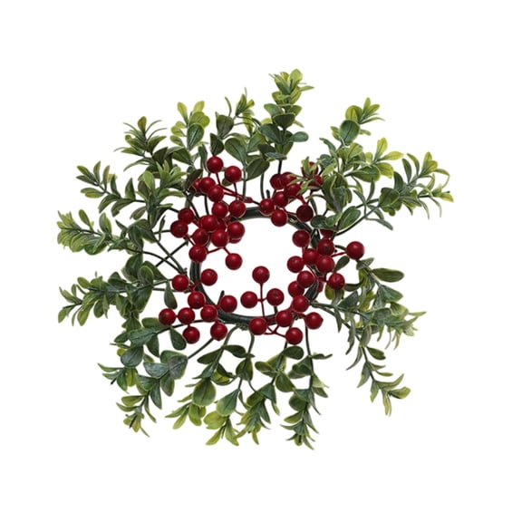 Mecorevxz Valentines Day Candlestick Wreath with Golden Fruit Pines Cones Pines Branches and Greeneries Suitable for Candle Centerpieces(D)
