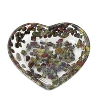 Mecorevxz Valentines Day Heart Shaped Resin Bowls Transparent Bowl with Beautiful Patterns(Gray)