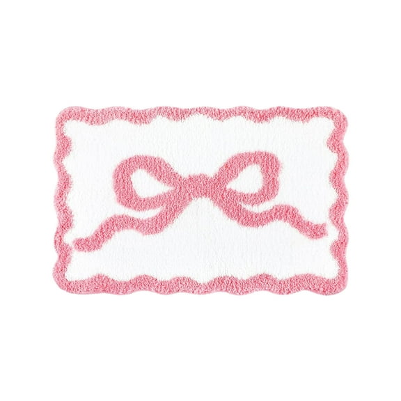 Mecorevxz Valentines Day Rug Bow Decor Rug Pink Fluffys Rug Non-Slide Plushes Bedroom Carpet Door Mat for Romantic Home Decor Gift for Girl,40x60cm(A)