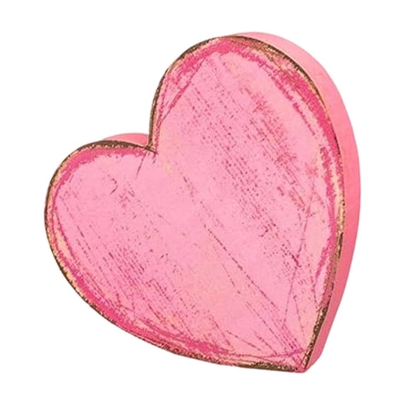 Mecorevxz Valentines Day Wooden Table Logos Rural Heart-shaped Tabletop Center Decoration Farmhouses Layered Tray Decoration(Pink)