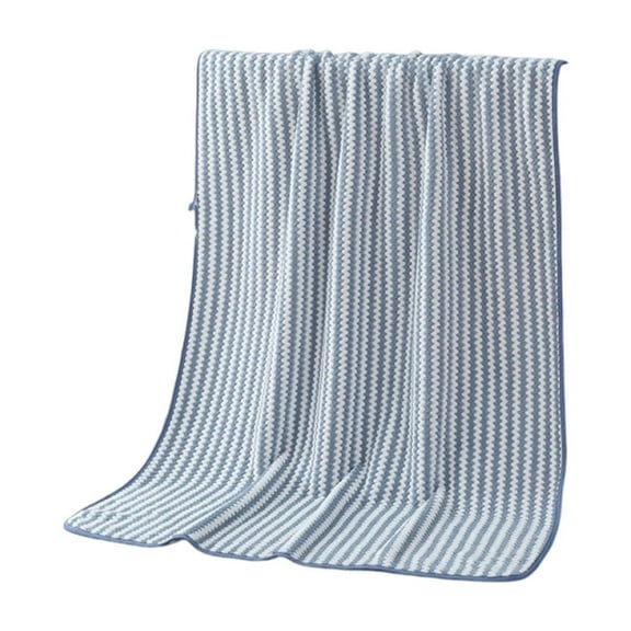 Mecorevxz Velvet Bath Towel Towel For Adult Daily Use at Home Absorbent Dry Hair Towel That Does Not Hair Beach Towel Strip Patterned Bath Towell(70x140cm,Navy)