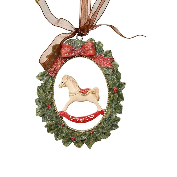 Mecorevxz Vintage Resin 3D Christmas Tree Ornaments with Bow,Christmas Hanging Decor for Xmas Tree,Wreaths,Christmas Gifts(A)