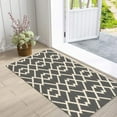 thumbnail image 1 of Mecorevxz Washable Non-shedding European Vintage Lattice Printed Floor Mat Door Mat Sewer Mat Entrance Door Kitchen Bathroom Mat Non-slip Mat,23.62x15.74Inch,Brown, 1 of 8