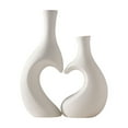 thumbnail image 1 of Mecorevxz White Vases for Valentines Decor, Heart Shaped Ceramic Vase Set of 2, Valentines Decorative Vase for Table Centerpiece Wedding Dining Living Room Office House Decoration(A), 1 of 9