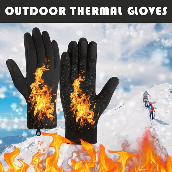 Mecorevxz Winter Gloves for Women and Men: Water Resistant Thermal Gloves for Running, Hiking, Cold Weather Touchscreen Gloves for Snow, Outdoor Work(Black)