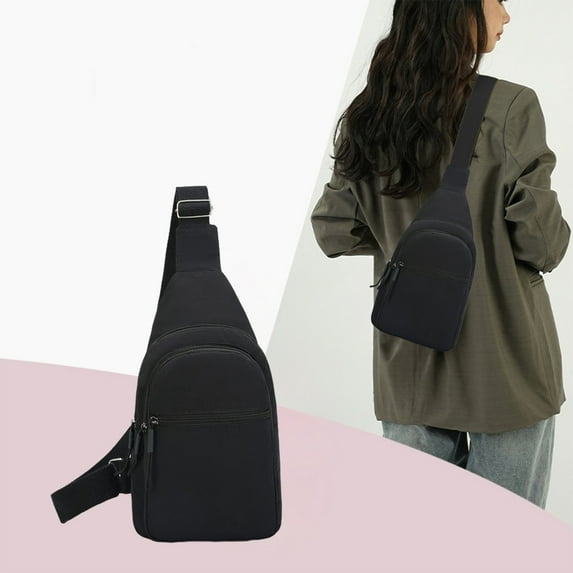 Mecorevxz Women's Adjustable Crossbody Chest Bag Shoulder Messenger Sling Backpack for Outdoor Sports Lightweight Portable Everyday(Black)