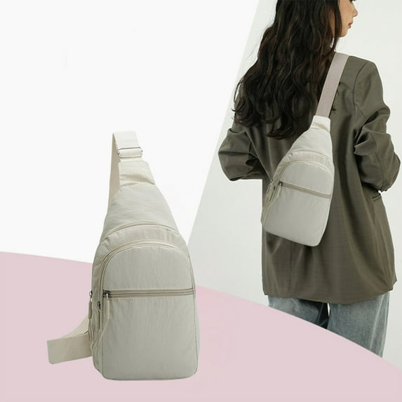 Mecorevxz Women's Adjustable Crossbody Chest Bag Shoulder Messenger Sling Backpack for Outdoor Sports Lightweight Portable Everyday(White)