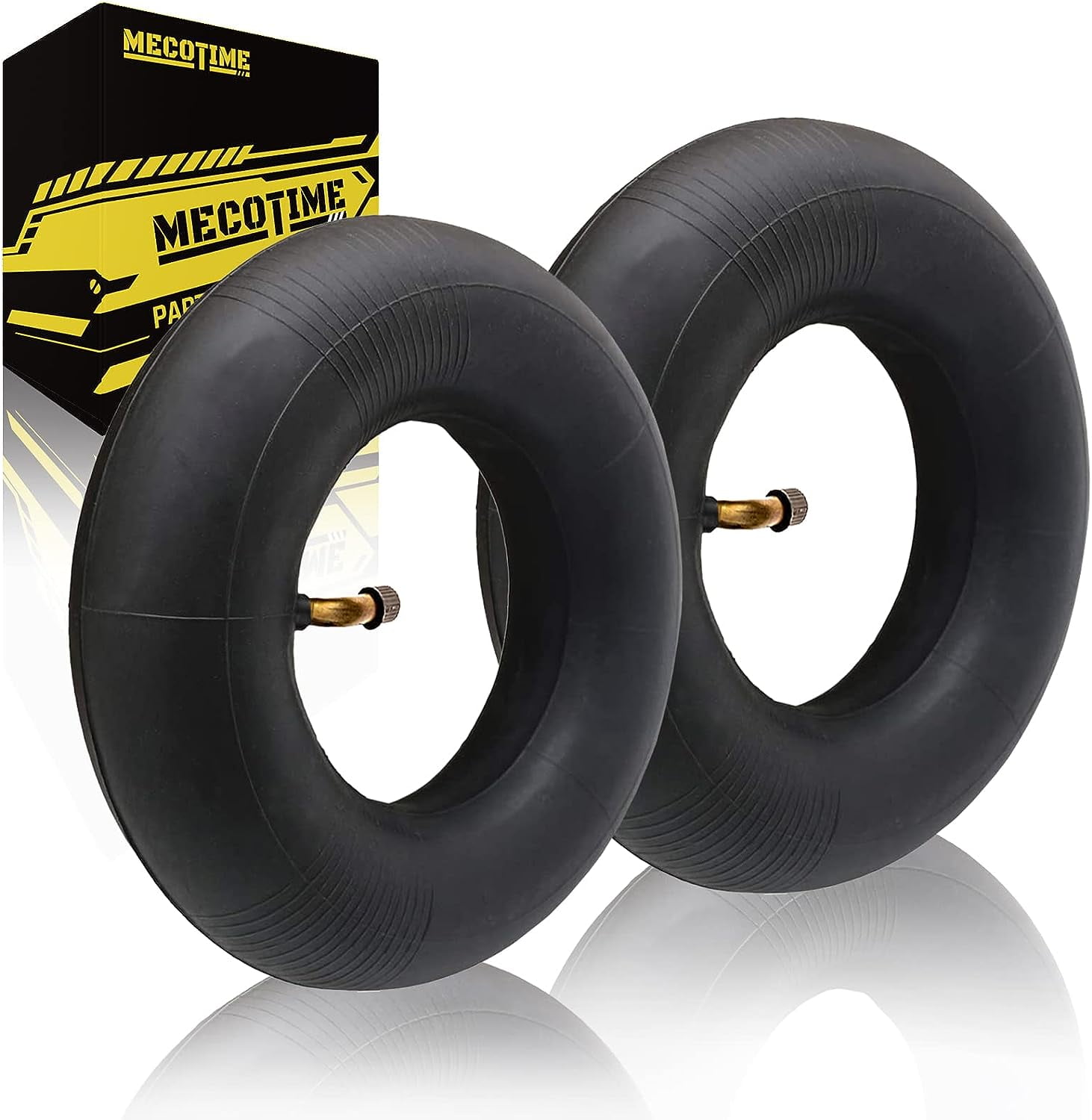 Mecotime 2 Pack 4.10/3.504" Inner Tire Tubes TR87 Bent Valve Stem 10'' Pneumatic Tires