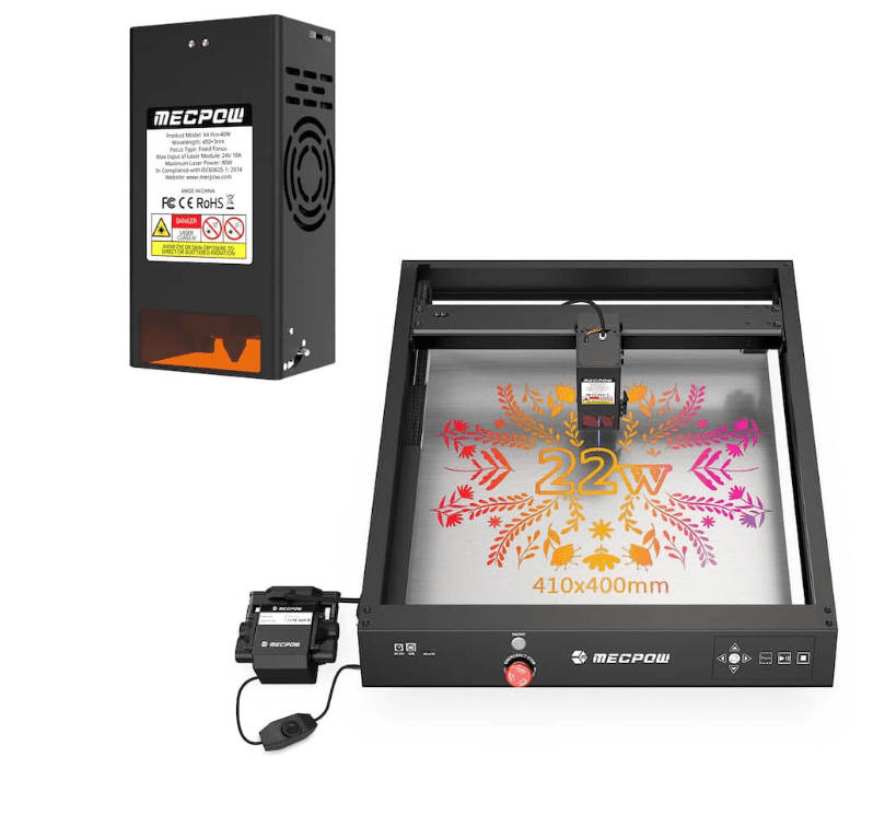 Mecpow X4 & B40W Cutting Machine, Module Combo Set, High-Speed Cutting, Precision Engraving for Wood Metal Acrylic
