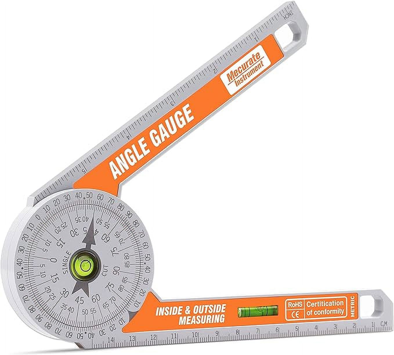Mecurate Miter Saw Protractor, Inch/Metric Miter Protractor with Bobble