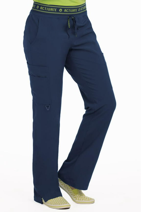Women's 8758 "Flow" Elastic Waist Cargo Scrub Pant -Navy-3X-Large