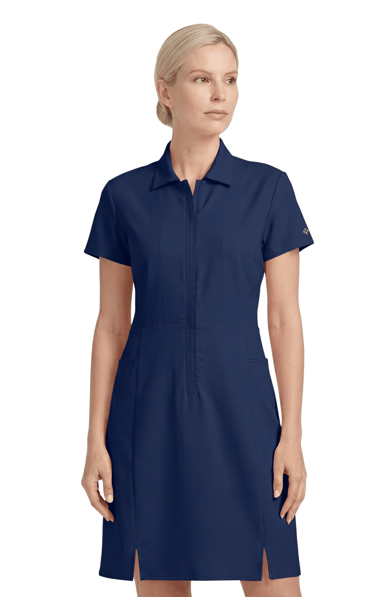 Scrub Garb Med Couture Luma Women's Scrub Dress with Zip Front Closure Navy XL ...
