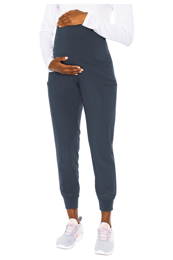 Maternity Jogger Scrub Pants for Women, High Rise Waist, 4 Pockets with Soft Knit Waistband - MC029