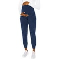 thumbnail image 1 of Med Couture Maternity Jogger Scrub Pants for Women, High Rise Waist, 4 Pockets with Soft Knit Waistband - MC029, 1 of 8
