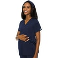 thumbnail image 1 of Med Couture Maternity V-Neck Scrub Top, 2 Pockets, Stretchy Side Panels with a Flattering Fit for Pregnant Ladies - MC628, 1 of 7