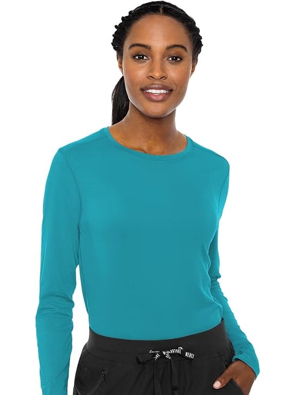 Performance Longsleeve Knit Tee for Women, Teal, Medium