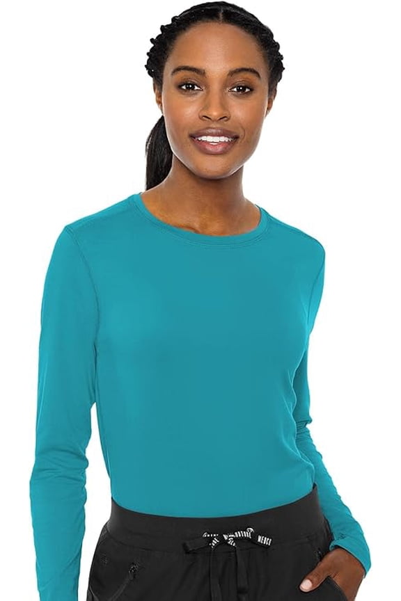 Performance Longsleeve Knit Tee for Women, Teal, Medium