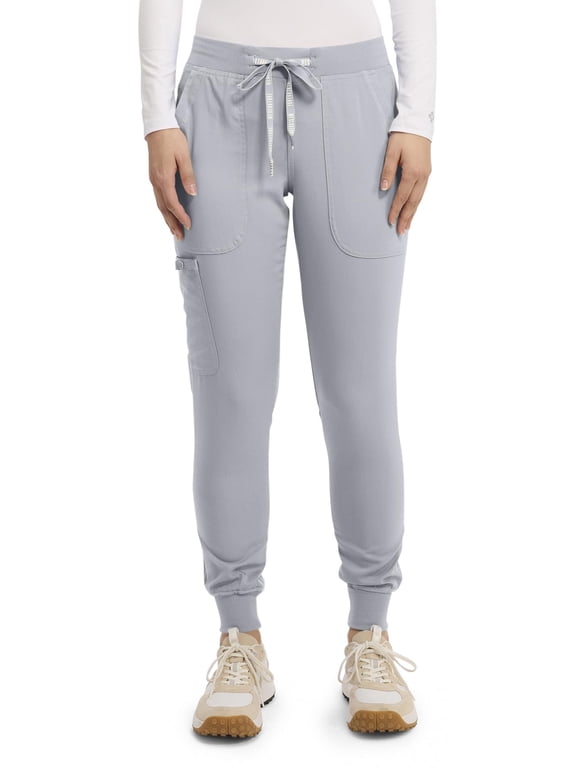 Scrub Pants for Women Cargo Jogger Bottoms with 5 Pockets, Lightweight, Ultra Soft, 2-Way Stretch Fabric - MC7710, XS Tall, Cloud