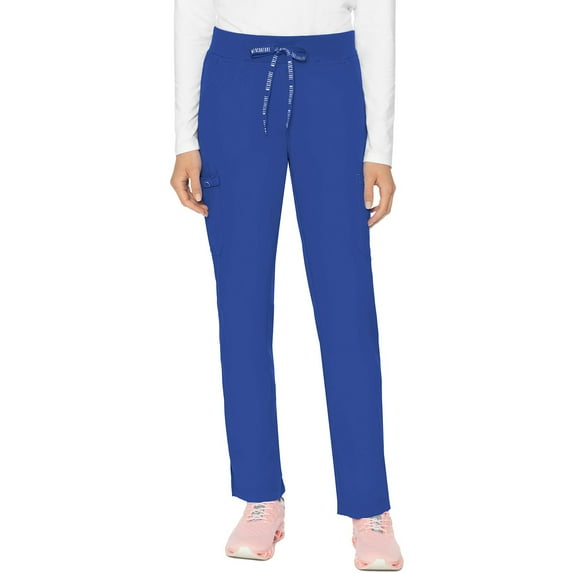 Med Couture Scrub Pants for Women, Jersey Waist Yoga Bottoms, 6 Pockets with Mid Rise Drawstring Waistband - MC7725