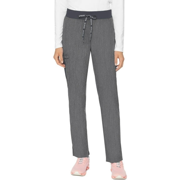 Med Couture Scrub Pants for Women, Jersey Waist Yoga Bottoms, 6 Pockets with Mid Rise Drawstring Waistband - MC7725