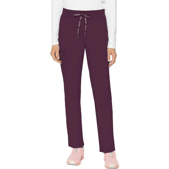 Med Couture Scrub Pants for Women, Jersey Waist Yoga Bottoms, 6 Pockets with Mid Rise Drawstring Waistband - MC7725