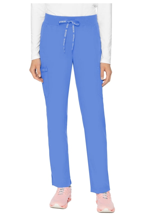 Scrub Pants for Women, Jersey Waist Yoga Bottoms, 6 Pockets with Mid Rise Drawstring Waistband - MC7725