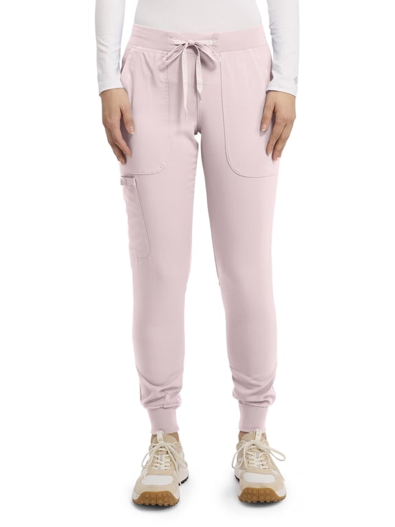 Scrub Scrub Bottoms for Women Cargo Jogger Bottoms with 5 Pockets, Lightweight, Ultra Soft, 2-Way Stretch Fabric - MC7710, L, Ice Pink