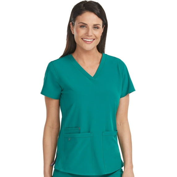 Med Couture Scrub Top Energy Serena Shirttail Hem V-neck