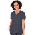 thumbnail image 1 of Med Couture Scrub Top for Women, V-Neck with 4 Pocket, Ultra Soft, 2-Way Stretch and Wrinkle-Free Fabric Plus Size - MC7468, 5XL, Pewter, 1 of 4