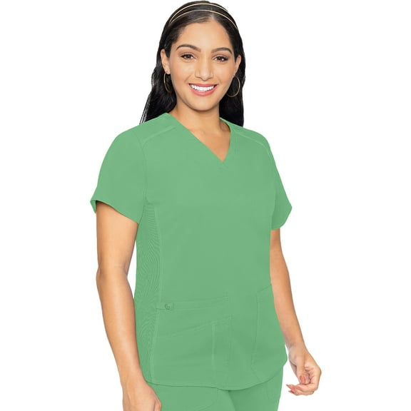 Med Couture Touch Scrubs Top For Women V-Neck Shirttail MC7459