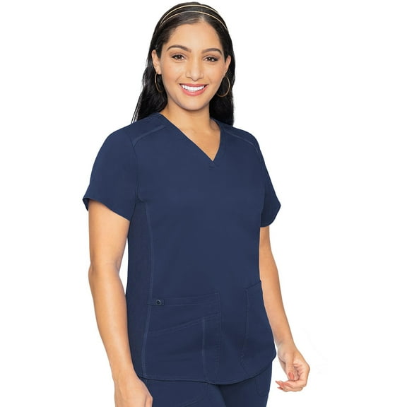 Med Couture Touch Scrubs Top For Women V-Neck Shirttail MC7459