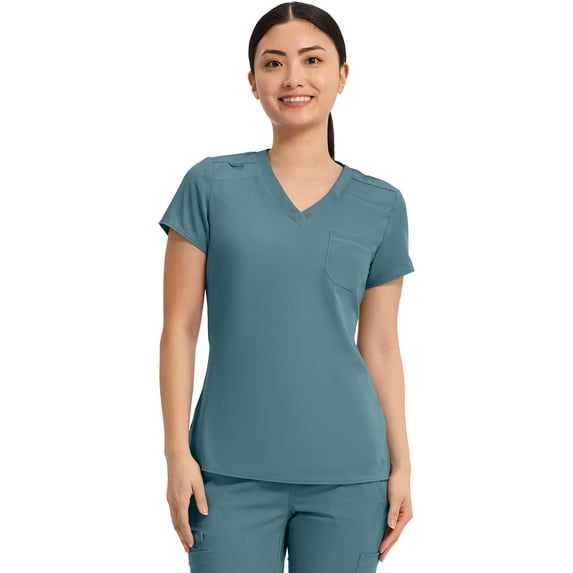 Med Couture Touch Scrubs Top For Women V-Neck Tuck In MC7448