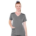 thumbnail image 1 of Med Couture Touch Women's V-Neck Knit Back Scrub Top [XS - 3XL], 1 of 4