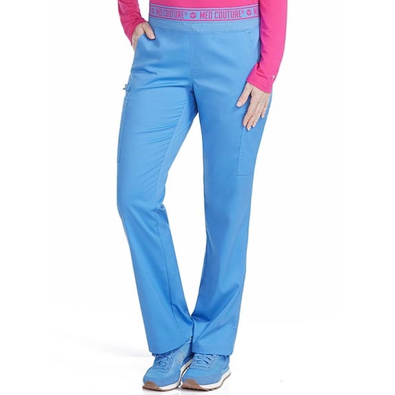 Med Couture Touch Womens 7739 Ally Logo Elastic Waist Cargo Pant-Ceil-X-Large