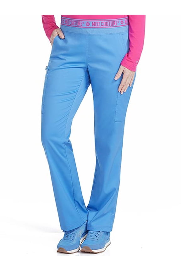 Touch Womens 7739 Ally Logo Elastic Waist Cargo Pant-Ceil-X-Large