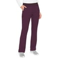 thumbnail image 1 of Med Couture Women's Yoga Pull-On Pant with 7 Pockets Ultra-Soft Rib-Knit Waistband and 2-Way Stretch Technology Plus Size - MC7739, 4XL, Wine, 1 of 5