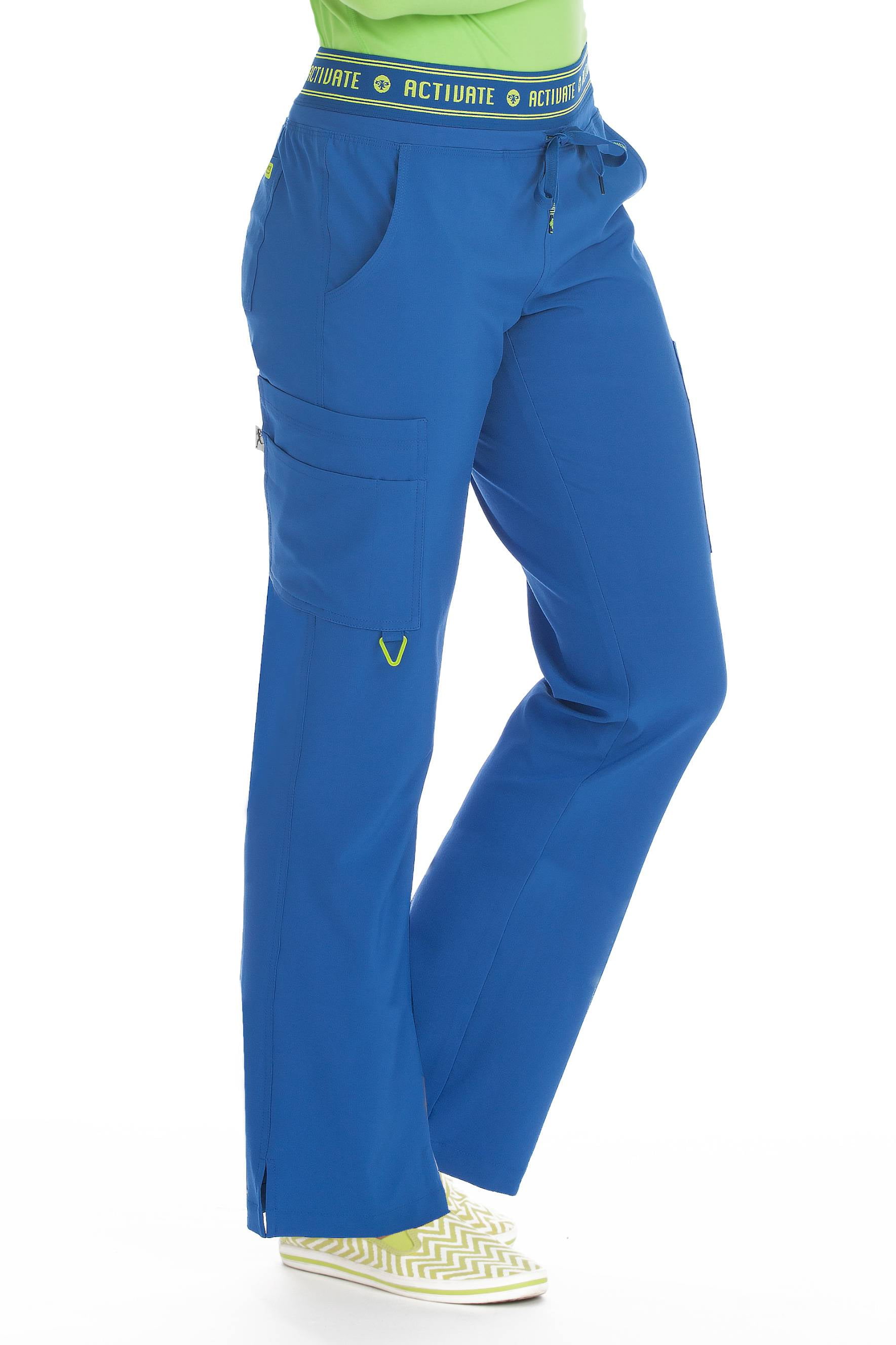 med couture activate scrub pants women, flow yoga 2 cargo pocket