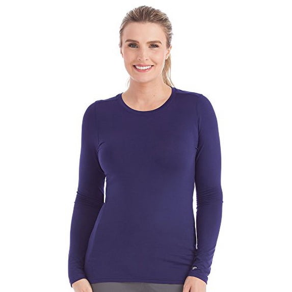 Med Couture Women's 'Activate' Performance Long Sleeve Knit Tee, Plum, X-Large