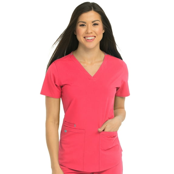 Med Couture Women's 'Energy Collection' Racerback Shirtail Serena Scrub Top, Coral, XX-Large