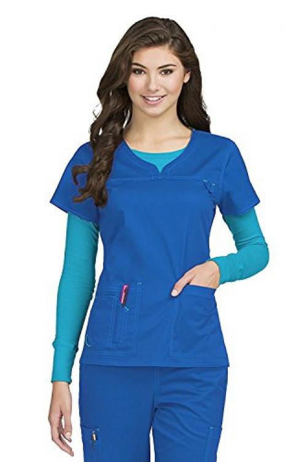 Med Couture Women's 'MC2' Lexi Scrub Top, Royal Blue, XSmall