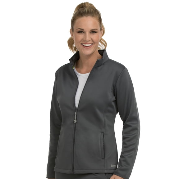 Med Couture Women's Performance Fleece Zip Front Scrub Jacket